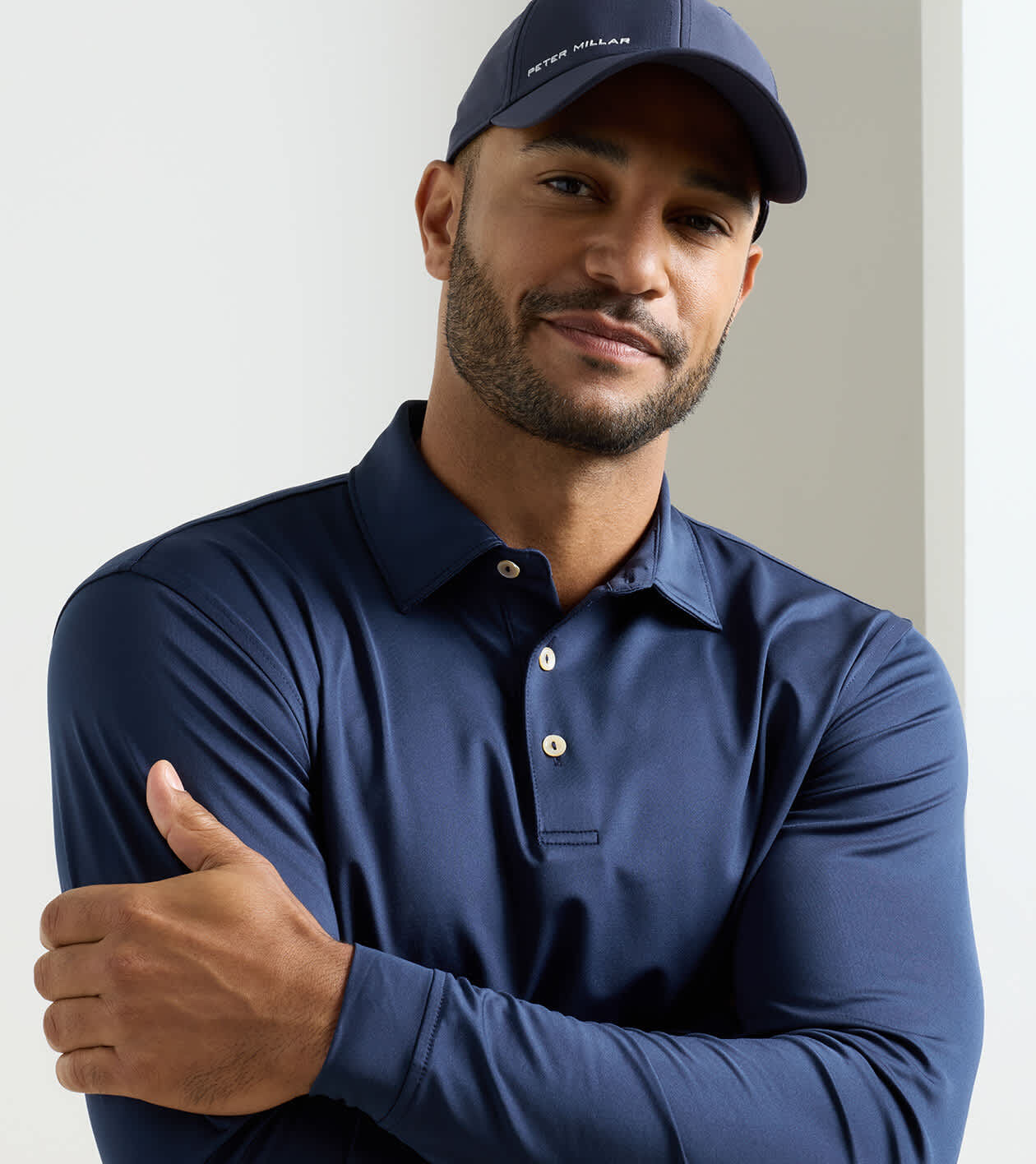 Solid Stretch Jersey Long Sleeve Polo | Men's Polos | Peter Millar