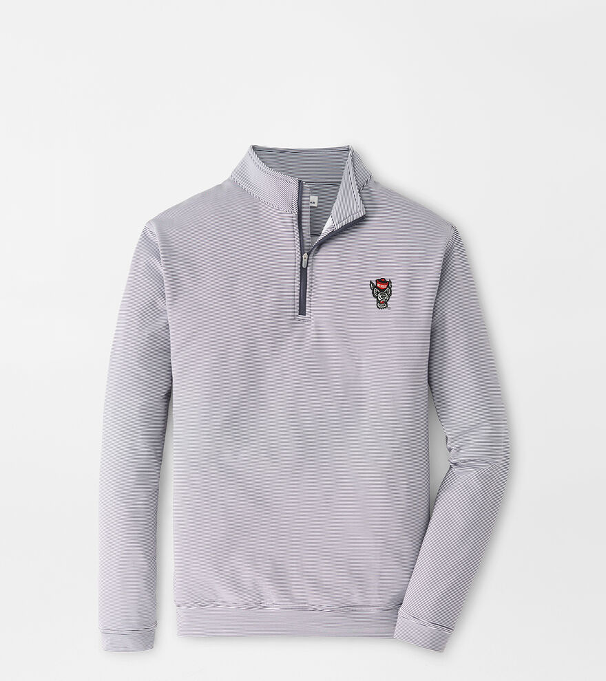 NC State Wolf Head Perth Sugar Stripe Performance Quarter-Zip image number 1