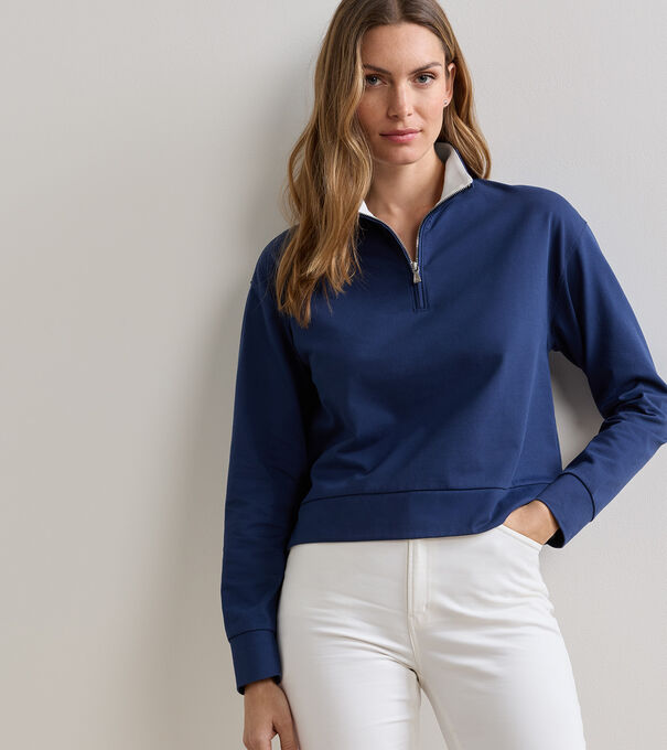 Coolspun Lite Cotton Quarter-Zip Pullover