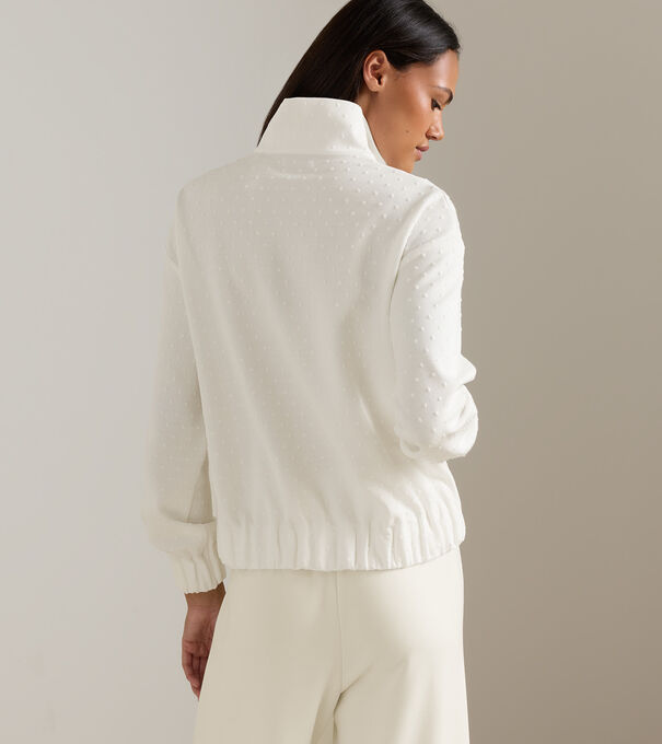 Flora Knit Swiss Dot Jacquard Full-Zip - Alternate Image 1