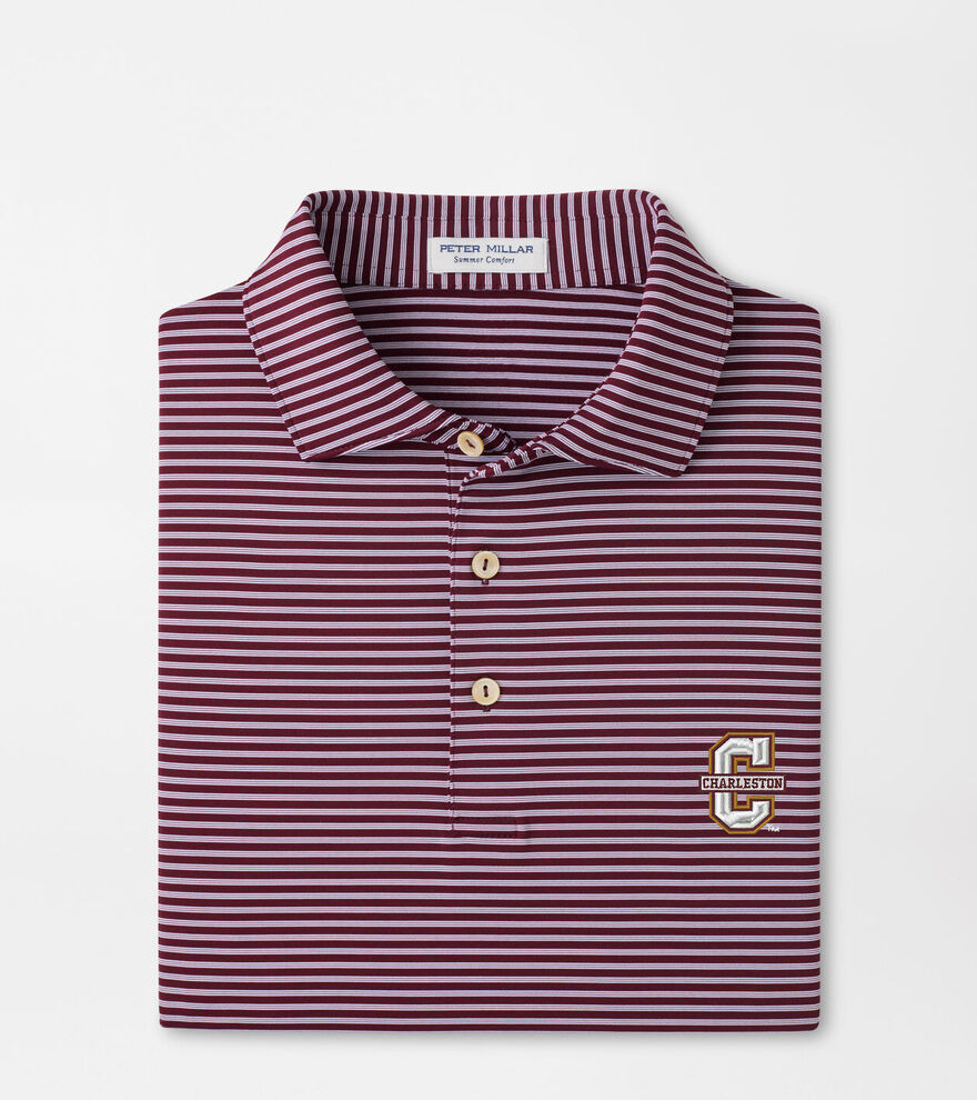 College of Charleston Tiebreaker Performance Jersey Stripe Polo image number 1