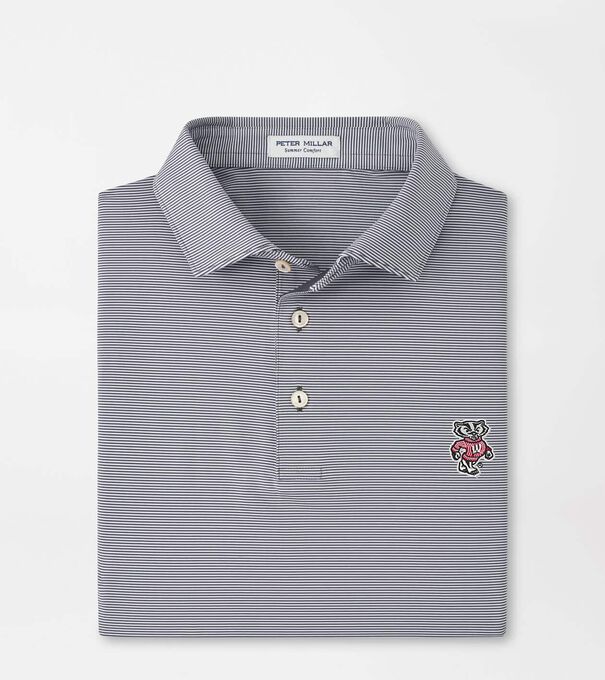 Wisconsin Badger Jubilee Stripe Performance Polo