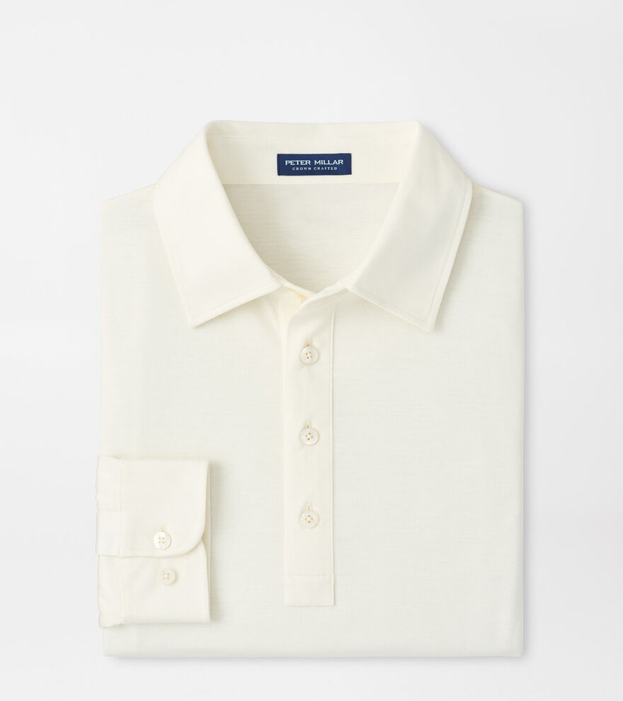 Ashby Silk Cotton Long-Sleeve Polo image number 1
