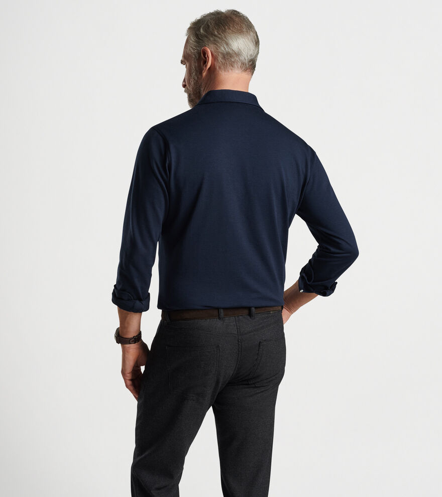 Amble Long-Sleeve Cotton Cashmere Polo image number 3