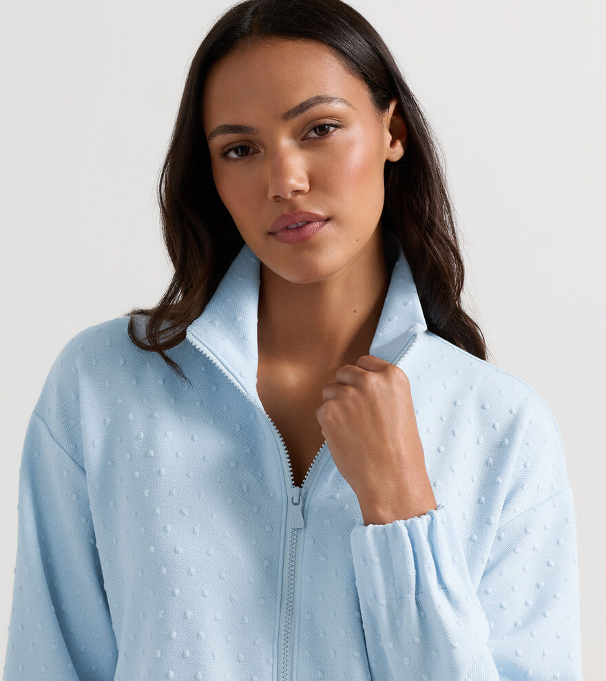 Flora Knit Swiss Dot Jacquard Full-Zip image number 5