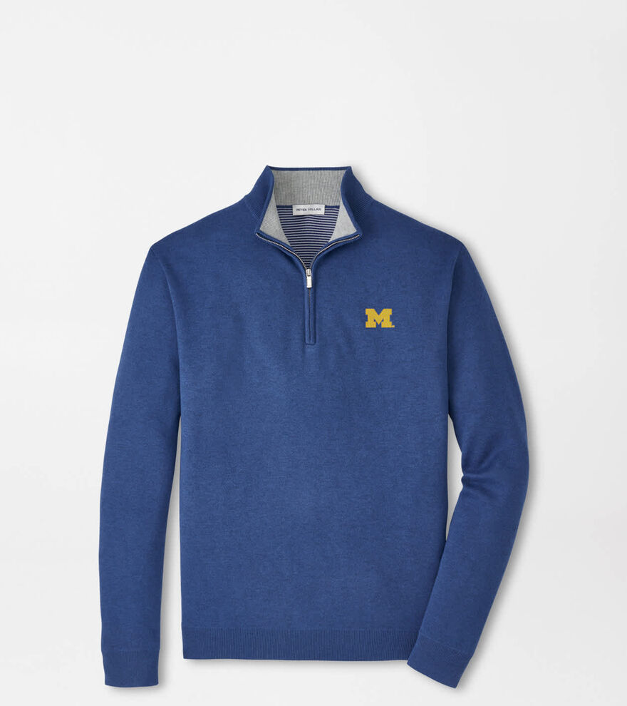 Michigan Coolspun Lite Cotton Quarter-Zip Sweater image number 1