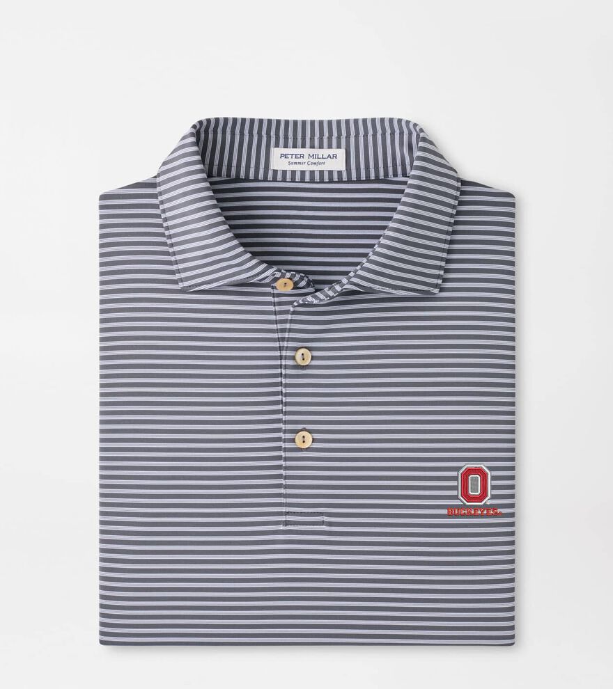 The Ohio State University Vault Tiebreaker Performance Jersey Stripe Polo