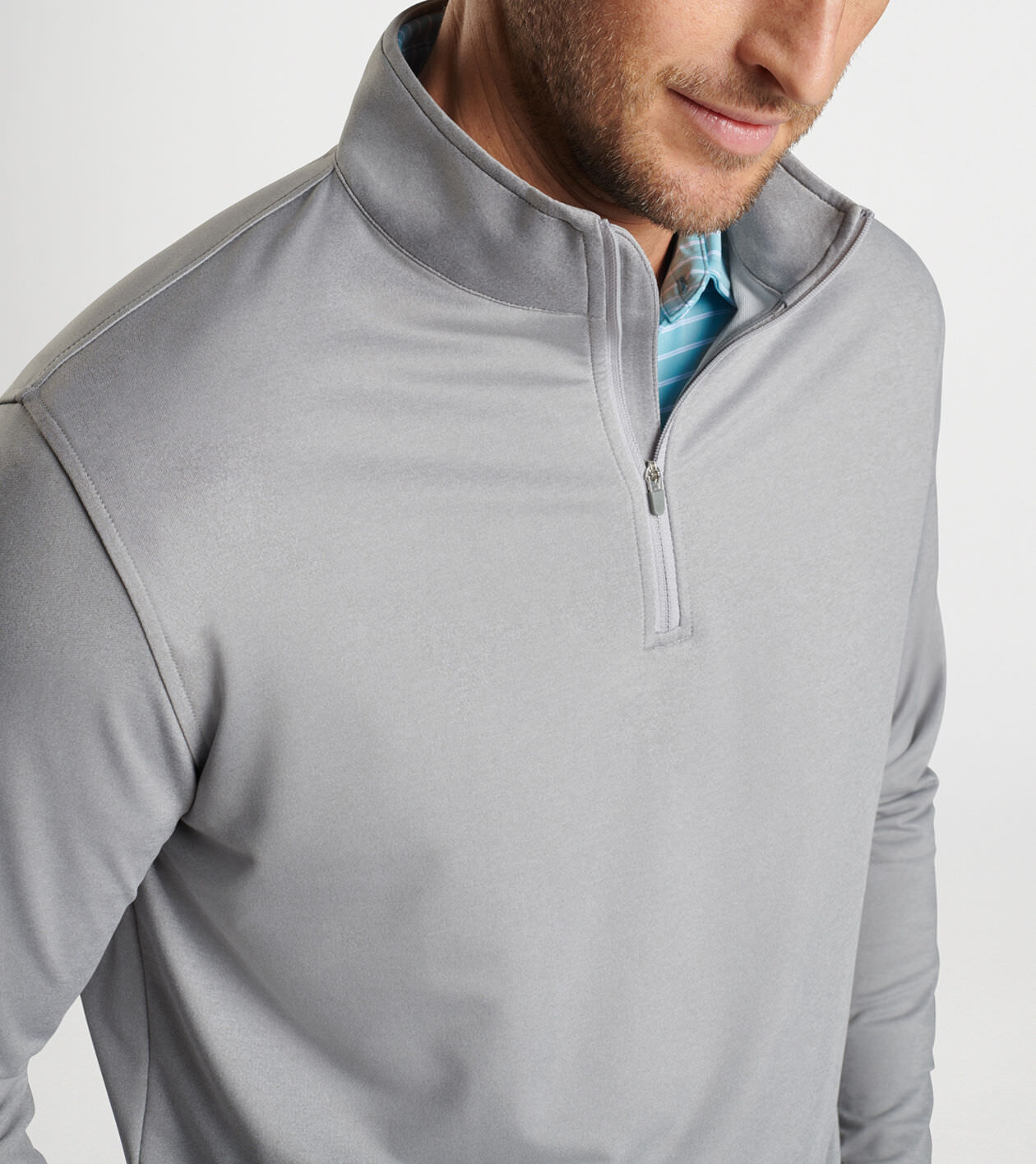 Peter millar perth stretch melange quarter zip top