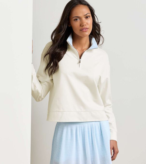 Coolspun Lite Cotton Quarter-Zip Pullover - Alternate Image 1