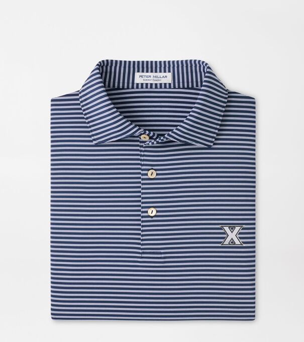 Xavier Tiebreaker Performance Jersey Stripe Polo
