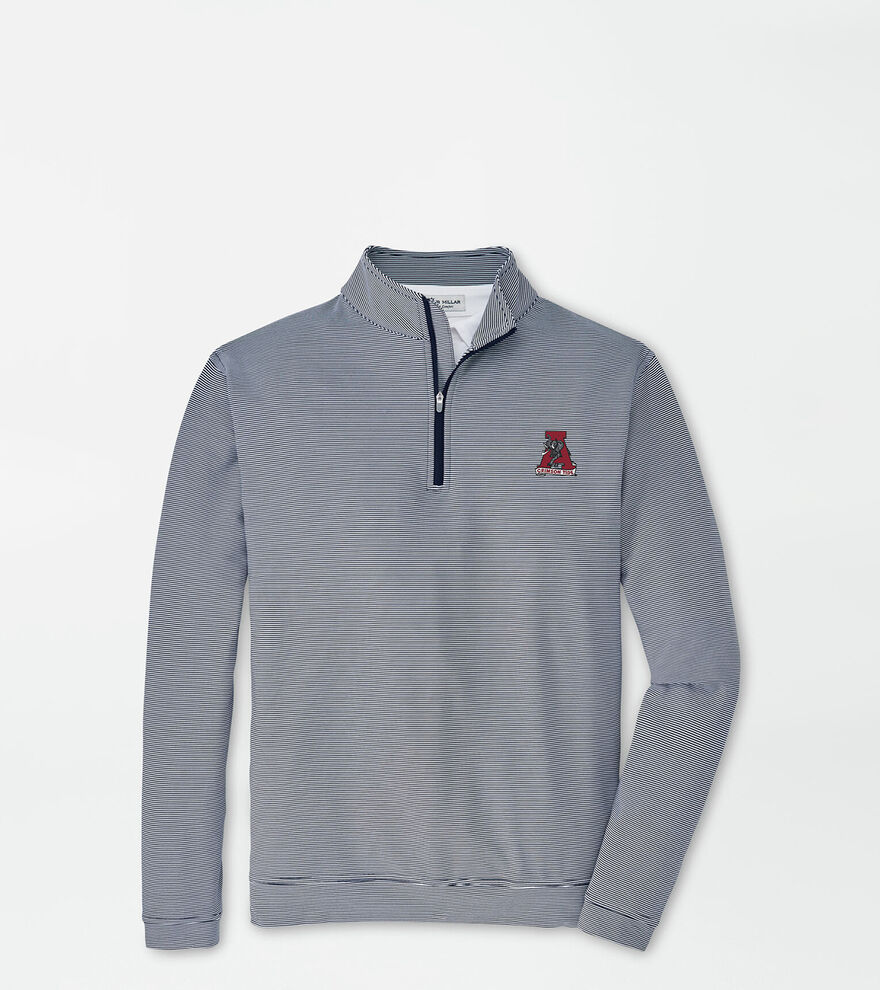 Alabama Perth Mini-Stripe Stretch Loop Terry Quarter-Zip | Peter Millar