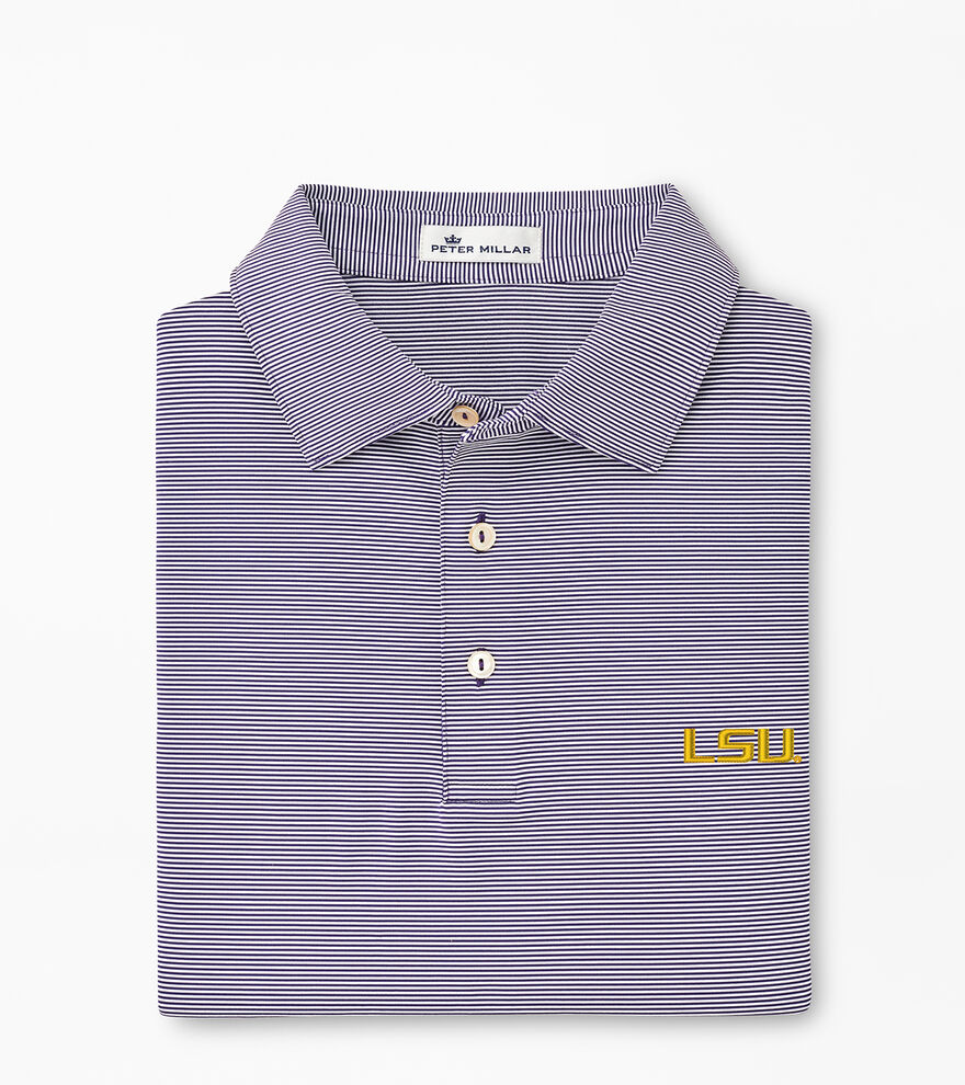 LSU Jubilee Stripe Performance Polo image number 1