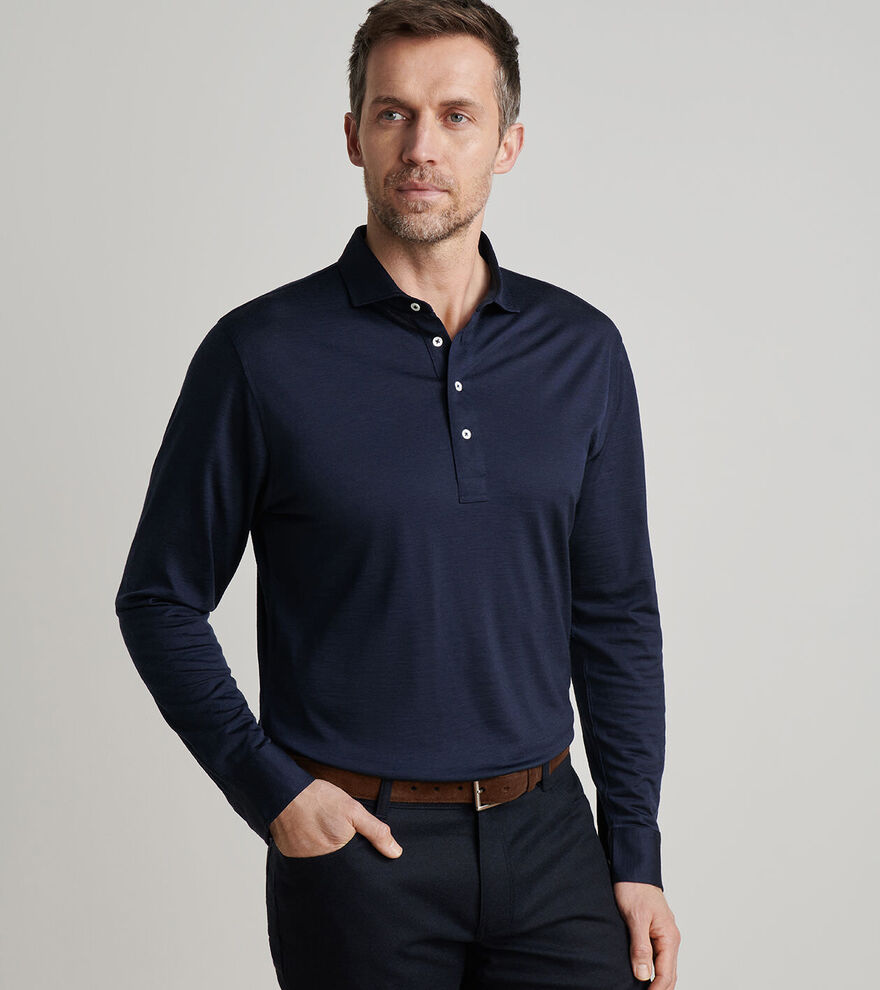 Lawrence Long-Sleeve Wool Polo image number 2