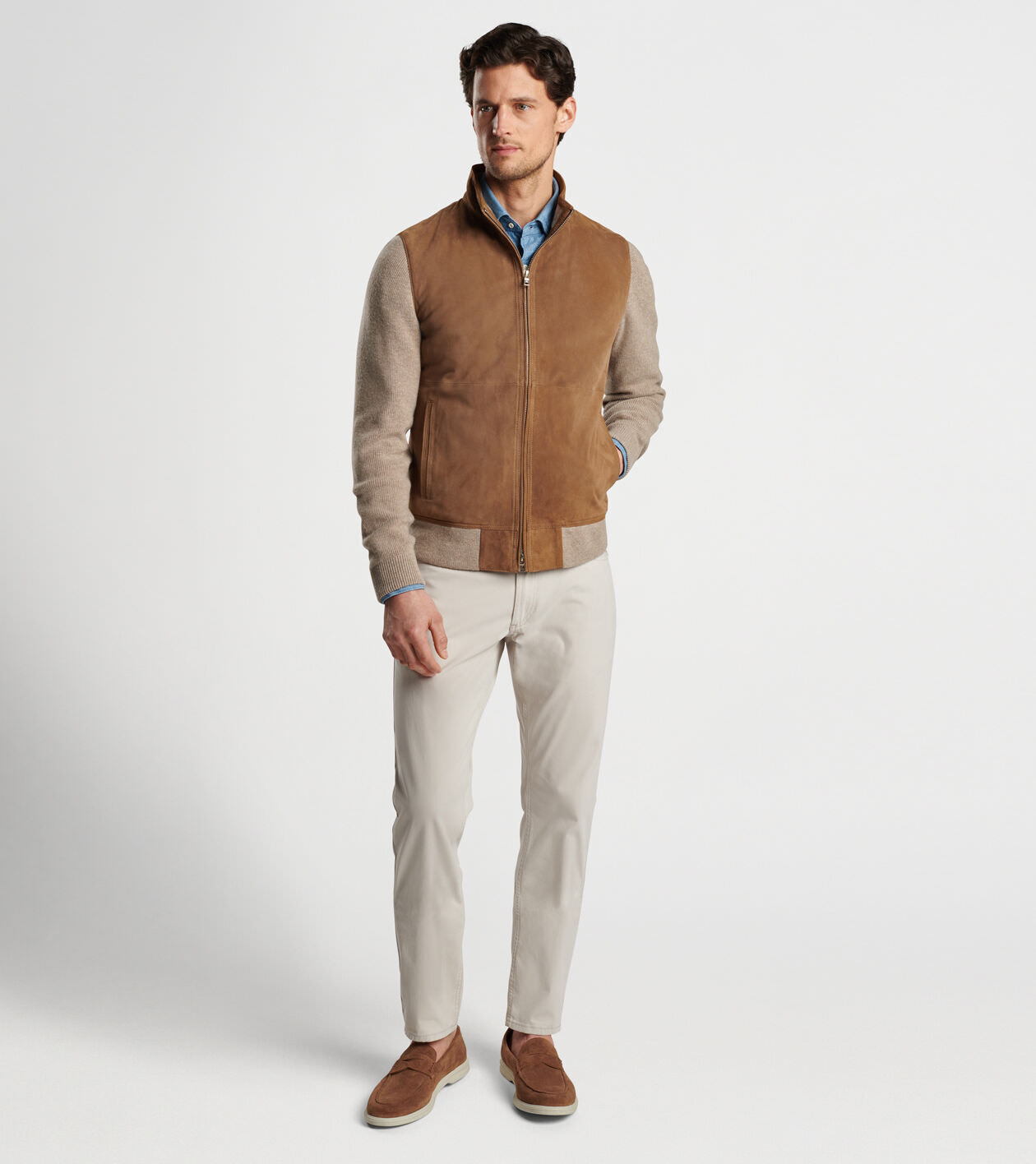 Soho Suede Cardigan Men s Sweaters Peter Millar