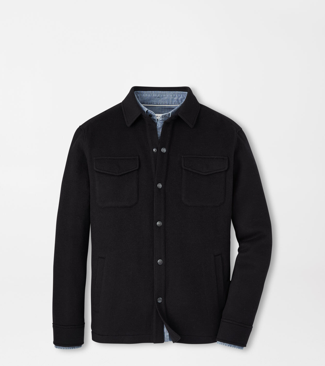 Peter Millar Men s Crown Flex Fleece Shirt Jacket Color Black Size M