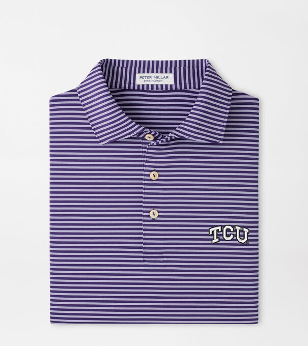 TCU Tiebreaker Performance Jersey Stripe Polo