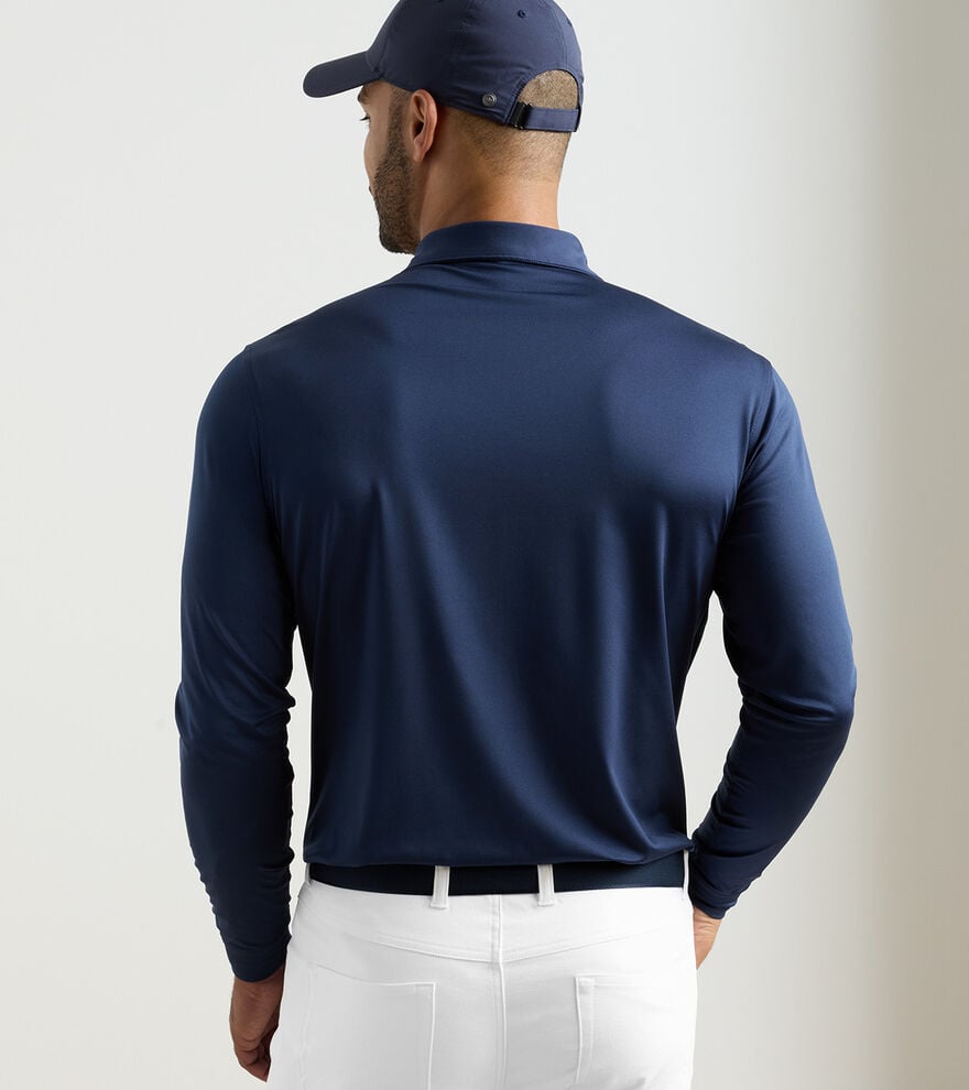 Solid Stretch Jersey Long Sleeve Polo - Alternate Image 2