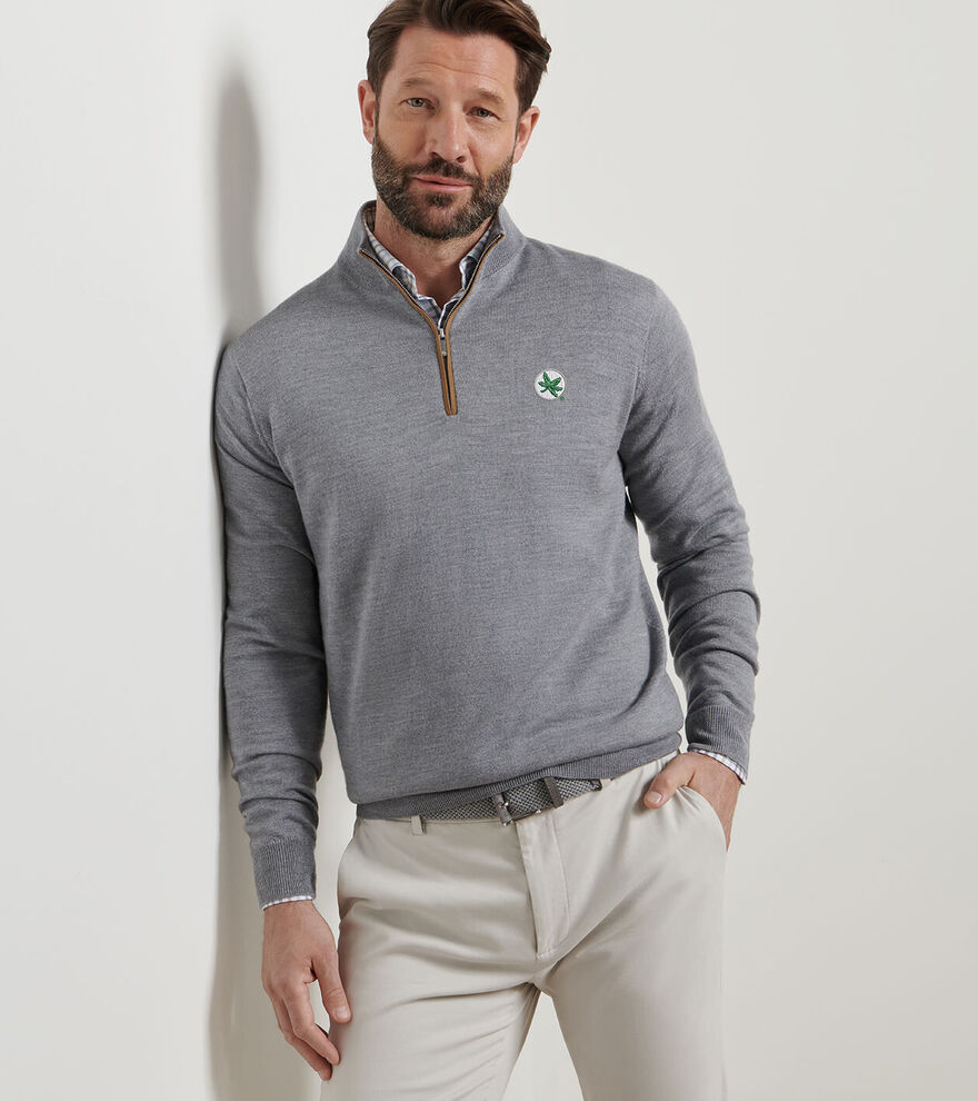 The Ohio State Buckeyes Autumn Crest Suede Trim Quarter-Zip image number 1