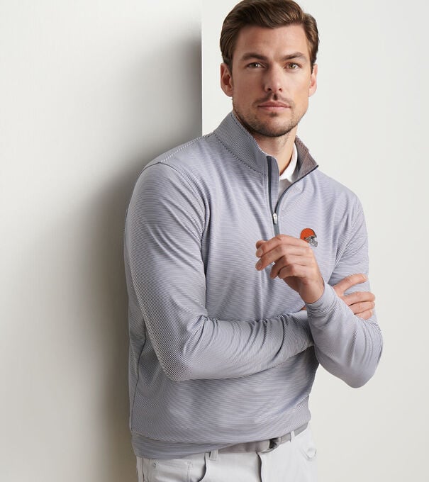 Cleveland Browns Perth Sugar Stripe Performance Quarter-Zip
