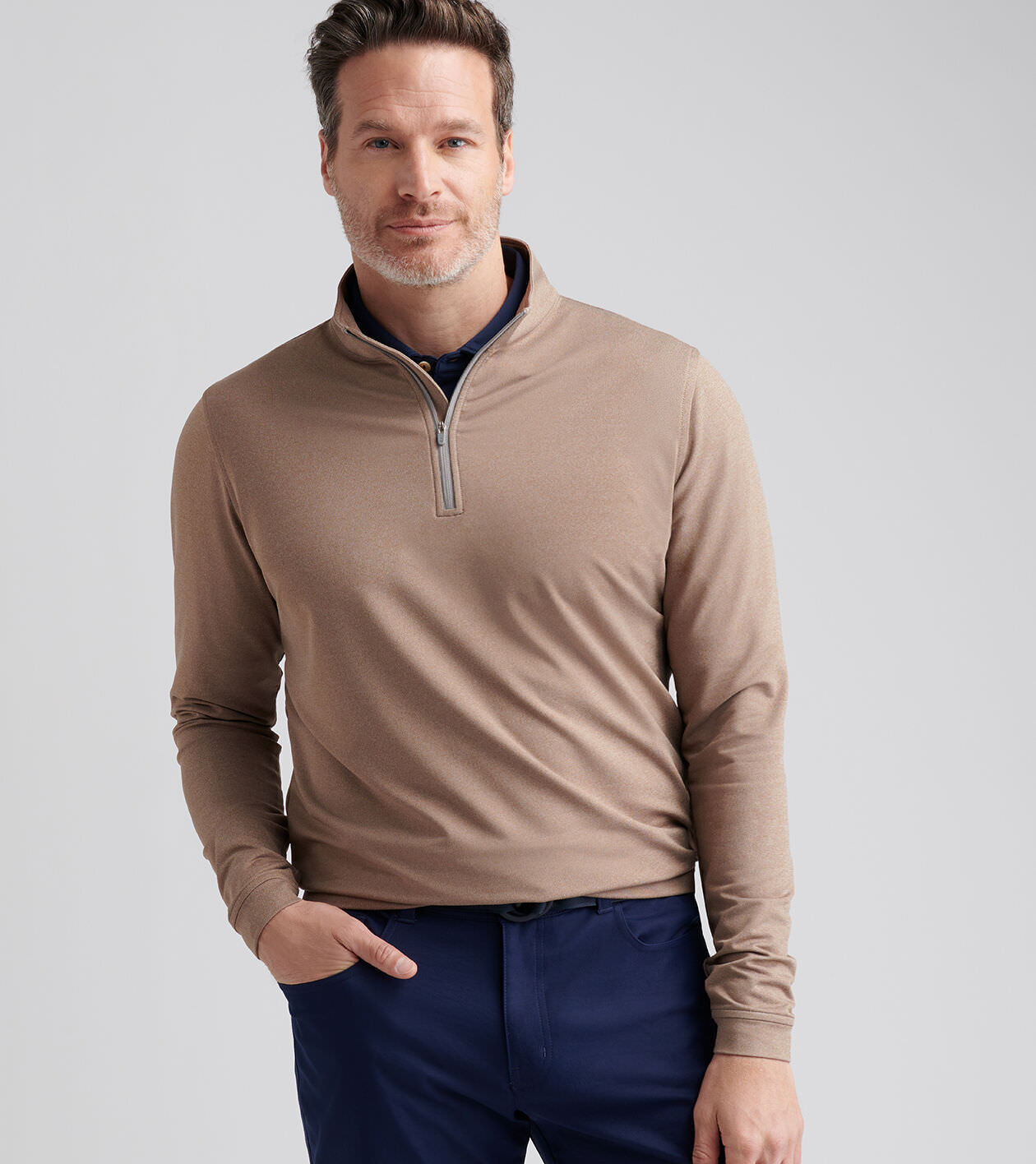 Perth Mélange Performance Quarter-Zip | Men's Pullovers