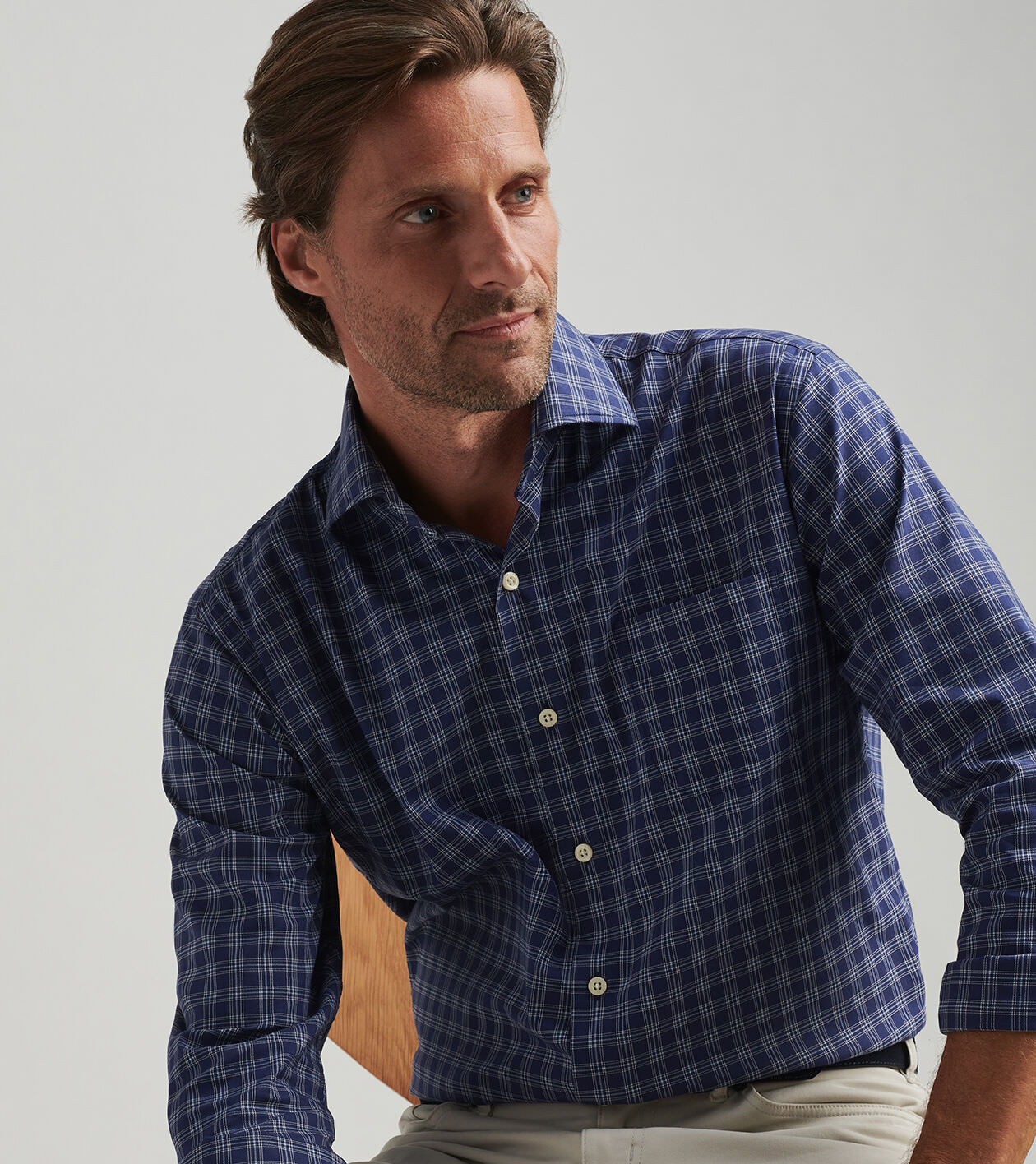 Elton Crown Lite Cotton-Stretch Sport Shirt | Men's Sport
