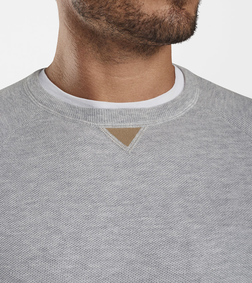 AUTUMN CREST HONEYCOMB CREWNECK SWEATER - LIGHT ELM