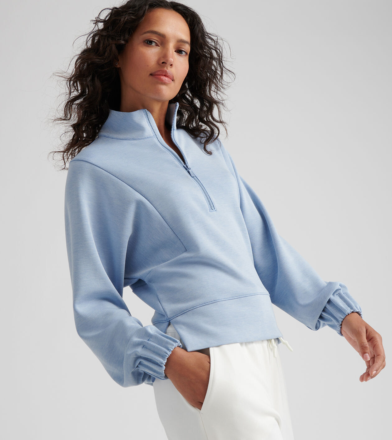 Flora Knit Mélange Half-Zip Pullover | Women's Tops | Peter