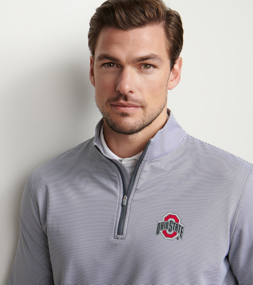 The Ohio State Perth Sugar Stripe Performance Quarter-Zip image number 1