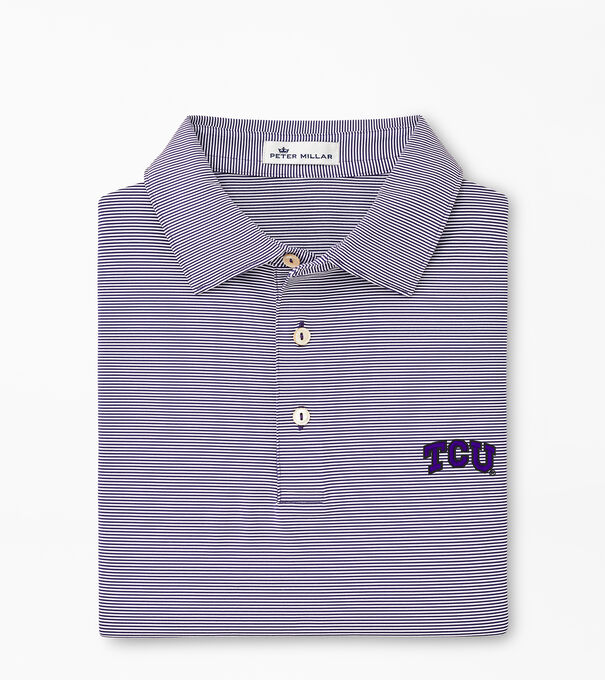 TCU Jubilee Stripe Performance Polo
