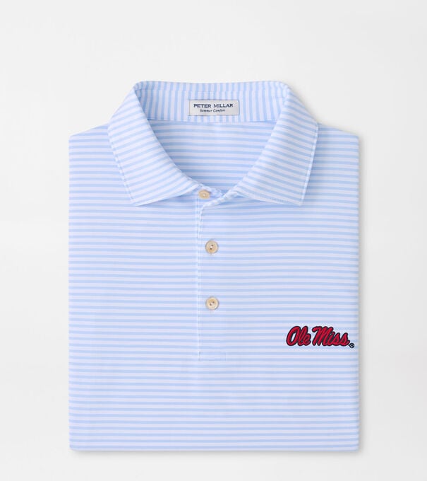 Ole Miss Tiebreaker Performance Jersey Stripe Polo