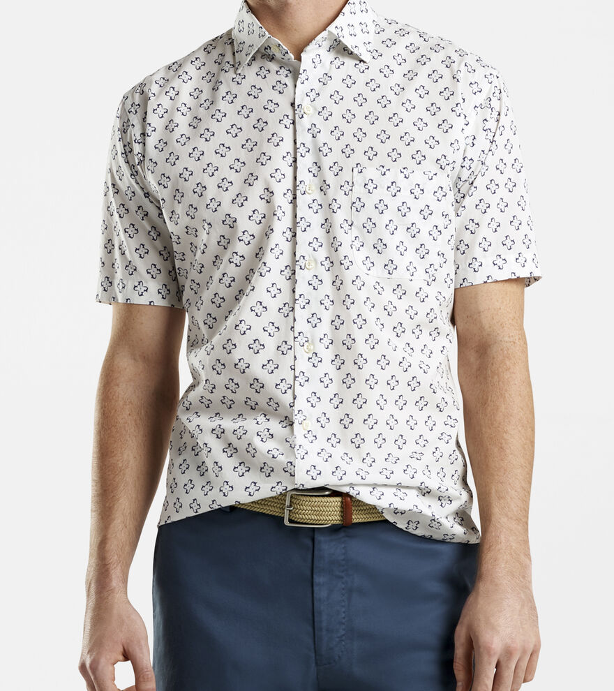 Shark Flower Cotton-Blend Sport Shirt - Alternate Image 1