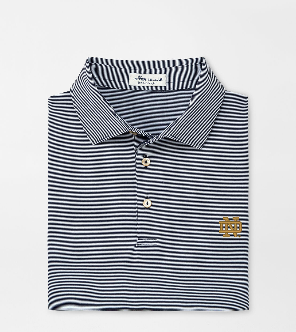 Notre Dame Jubilee Stripe Performance Polo Men s Collegiate Apparel Peter Millar