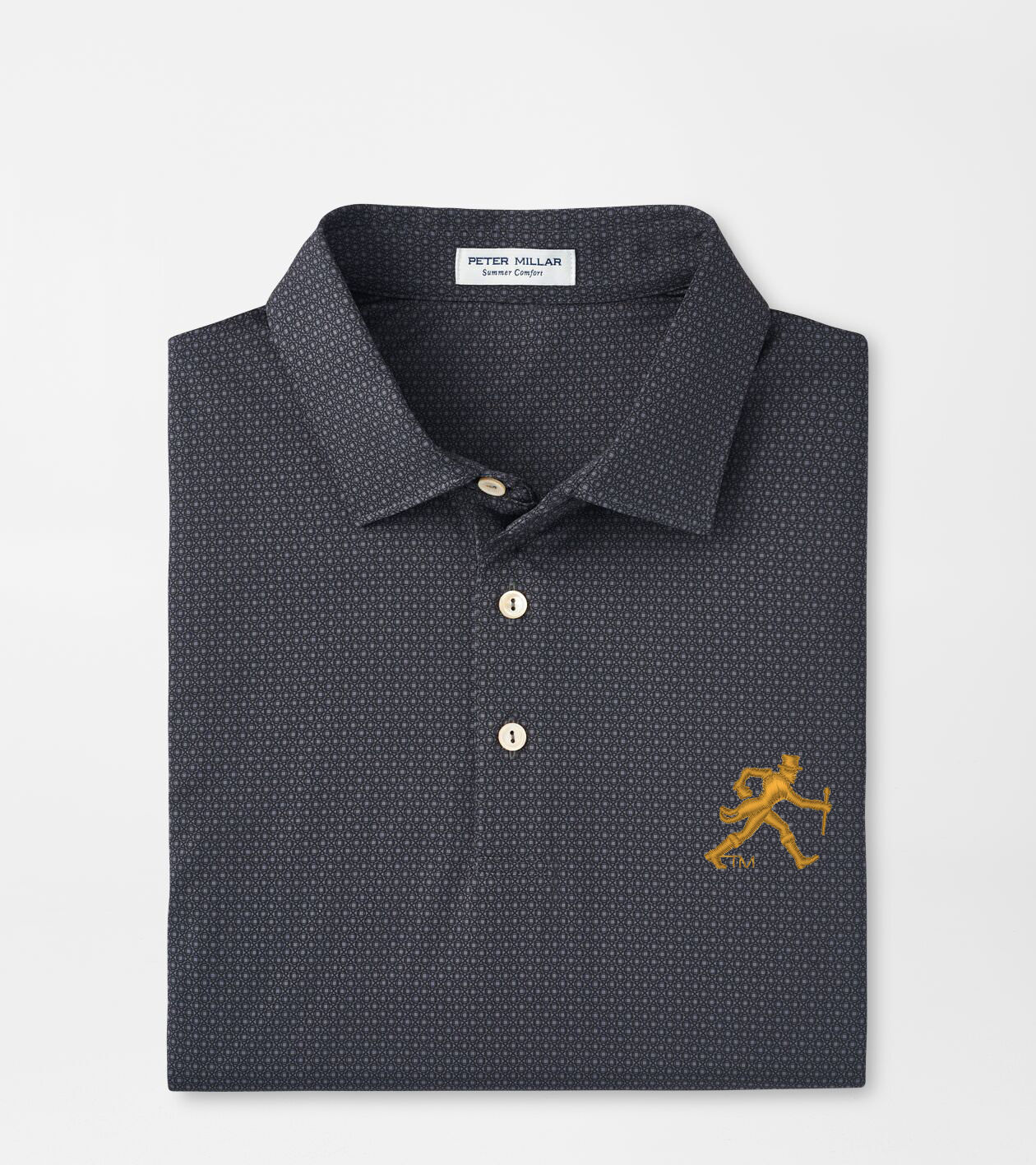 Peter Millar Men s Wake Forest Walking Deacon Tesseract Performance Jersey Polo Color Iron Size S WFU