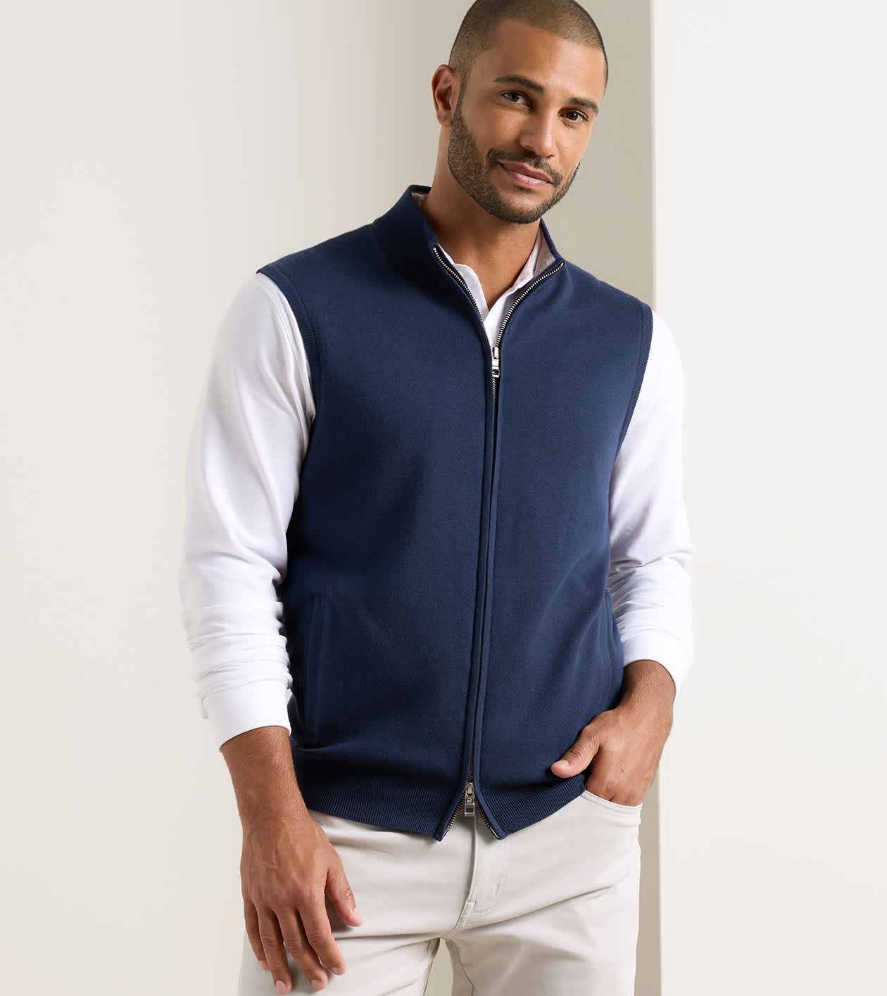 Coolspun Lite Full-Zip Sweater Vest | Men's Sweaters | Peter Millar