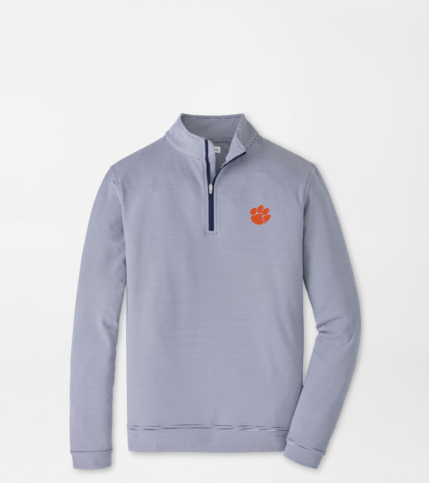 Clemson Perth Sugar Stripe Performance Quarter-Zip image number 1