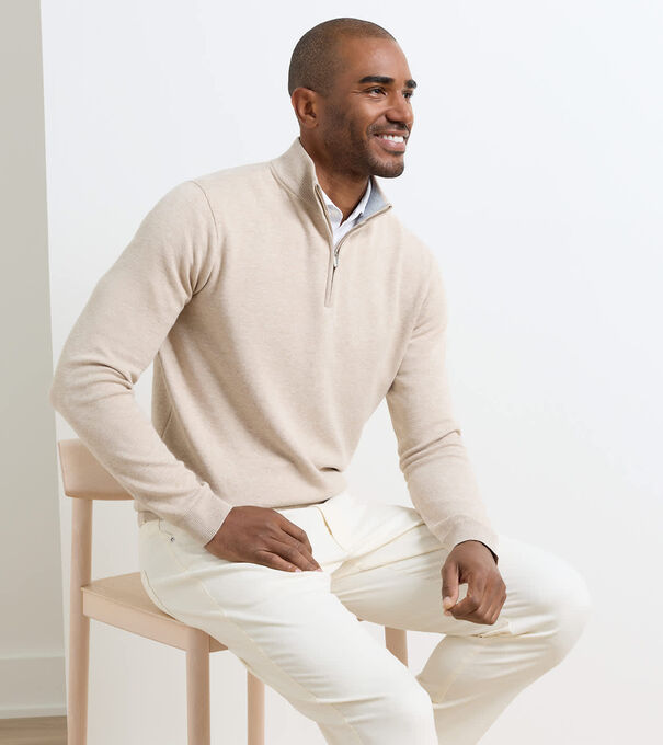 Coolspun Lite Cotton Quarter-Zip Sweater