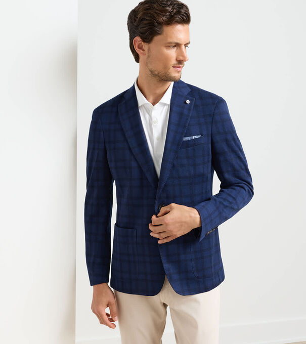 Barrett Knit Windowpane Soft Jacket