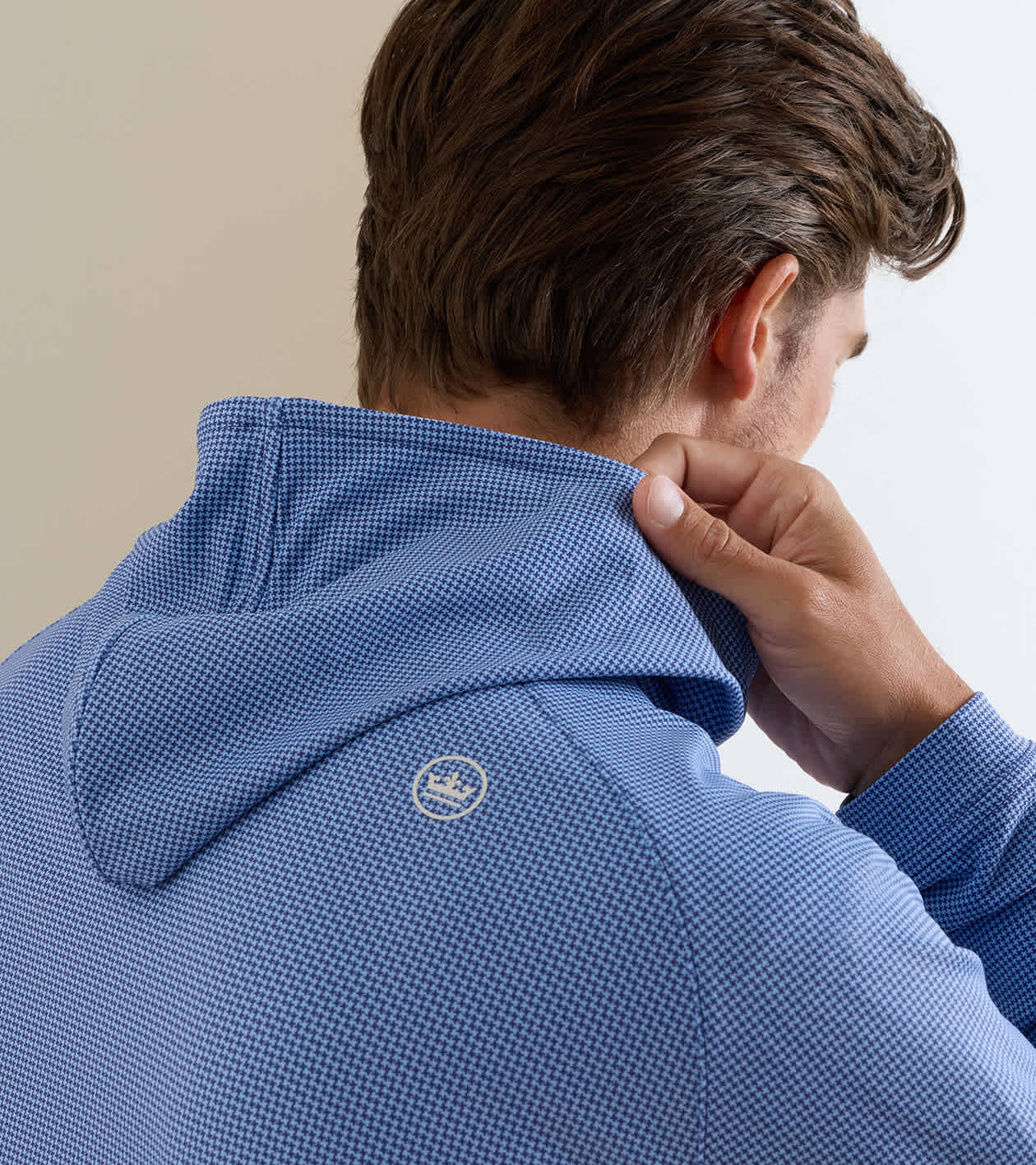 Pine Houndstooth Performance Hoodie | Men's Hoodies | Peter Millar