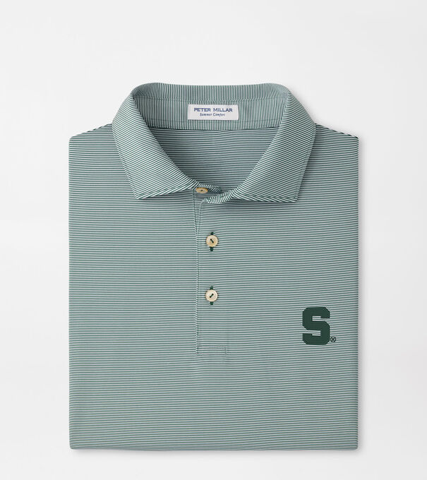 Michigan State Jubilee Stripe Performance Polo