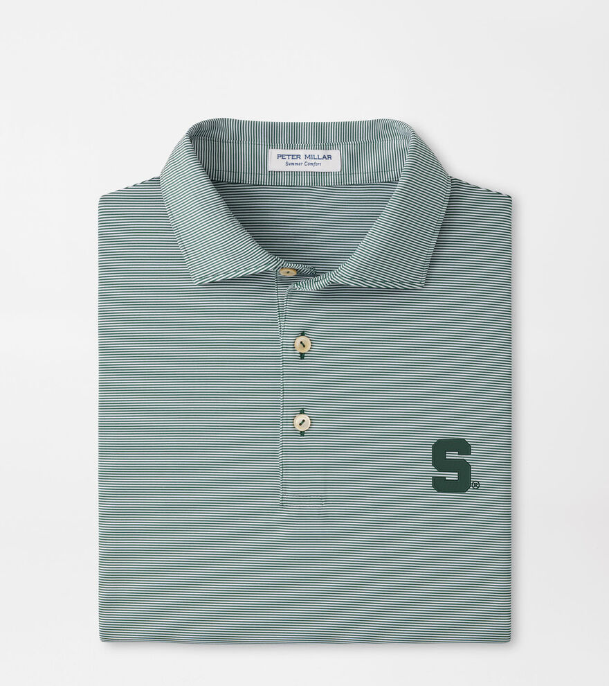 Michigan State Jubilee Stripe Performance Polo image number 1
