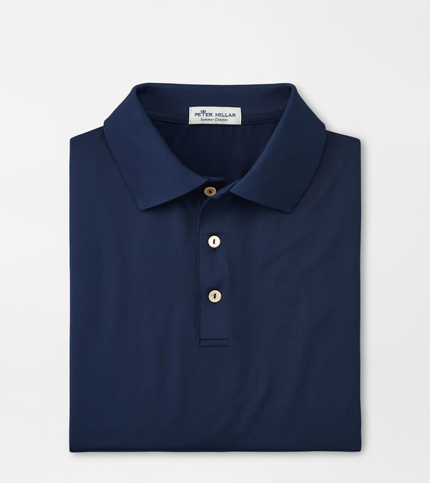 Solid Performance Jersey Polo Knit-Collar
