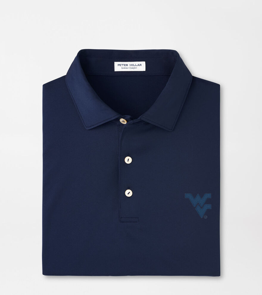 West Virginia Solid Performance Jersey Polo image number 1