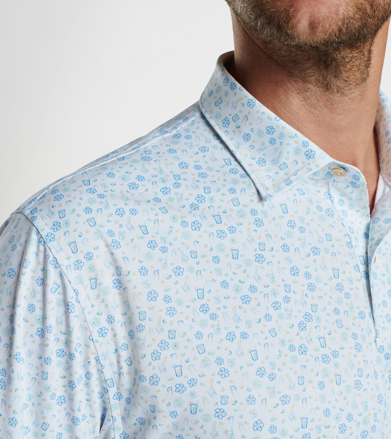 Featherweight Caipirinha Party Polo Sean Self Collar Men s Polos Peter Millar