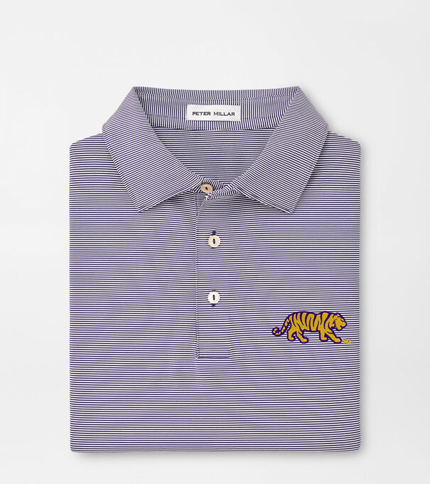 LSU Mike the Tiger Jubilee Stripe Performance Polo