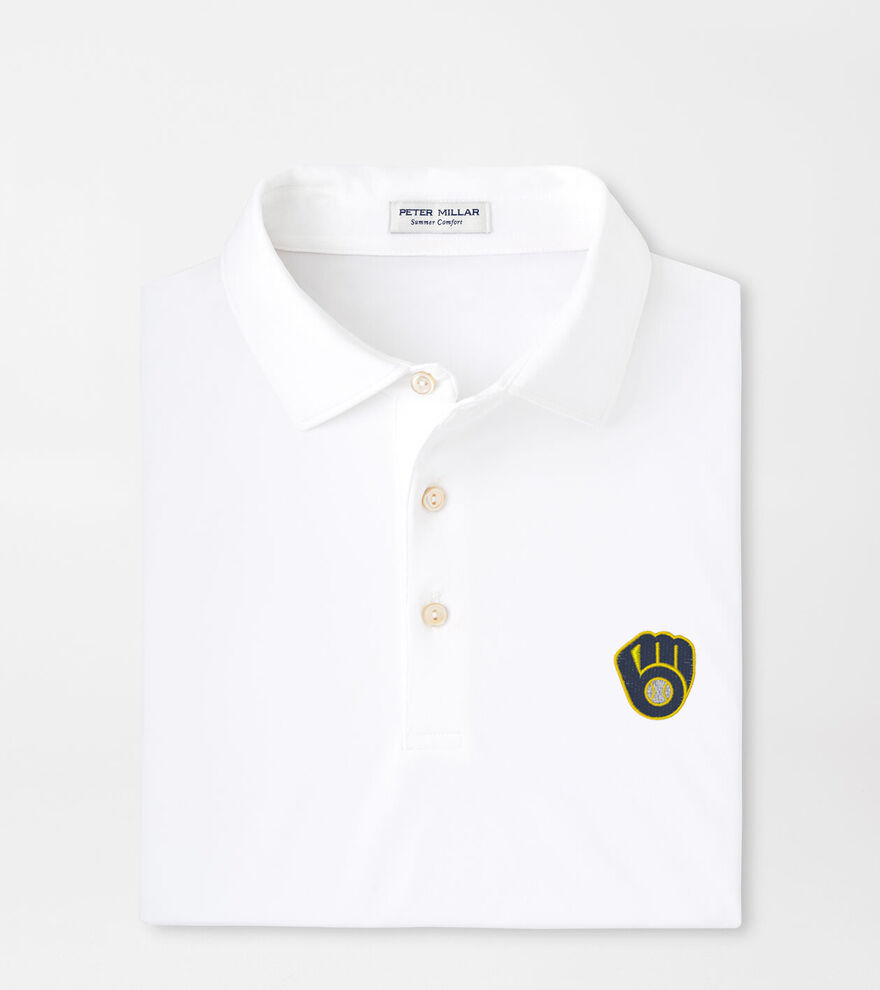 Milwaukee Brewers Solid Performance Jersey Polo image number 1