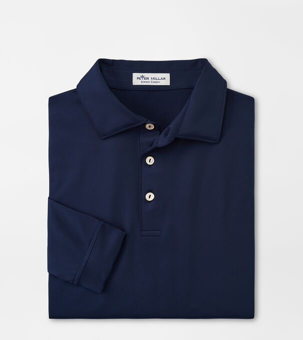 Solid Stretch Jersey Long Sleeve Polo