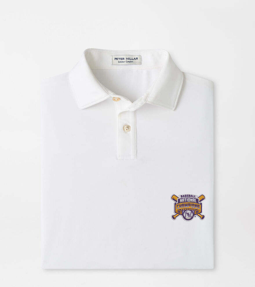 LSU College World Series Solid Youth Performance Jersey Polo image number 1