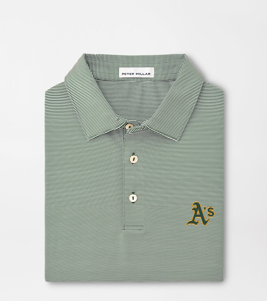 Oakland A's Jubilee Stripe Performance Polo image number 1