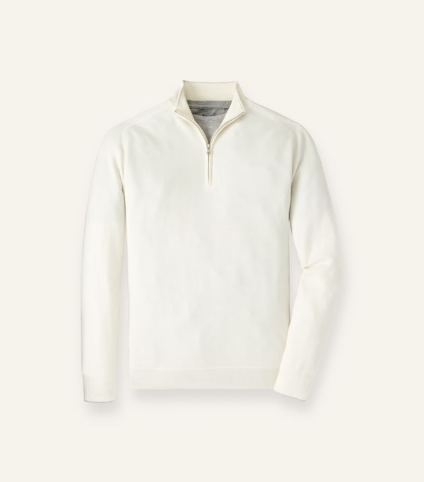 The Voyager Quarter-Zip Sweater in Ivory