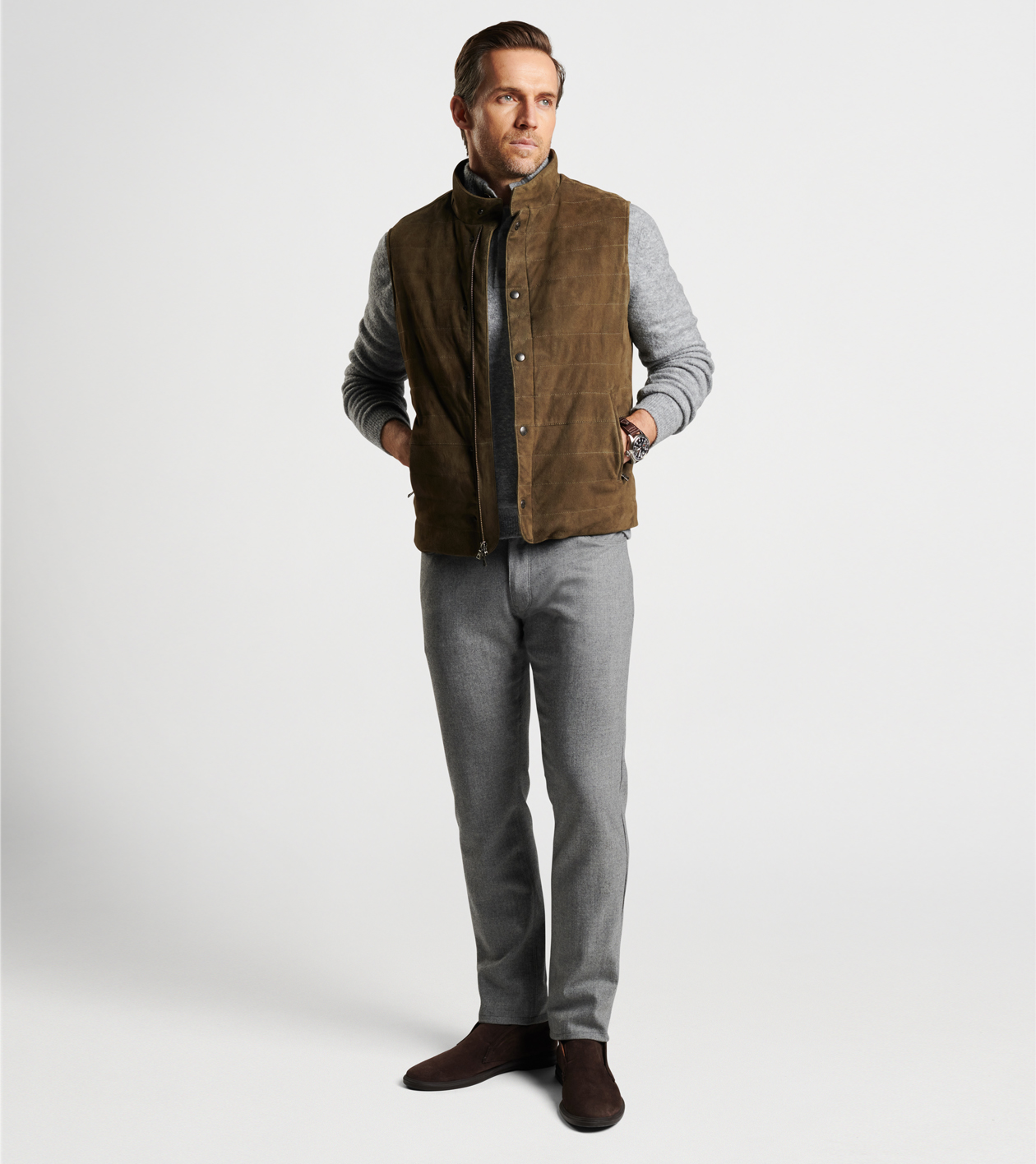 Vantage Suede Vest | Men's Vests | Peter Millar